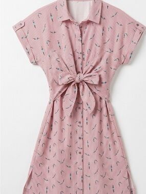 Anthropologie Button-Front Tie-Waist Swim Shirt Dress